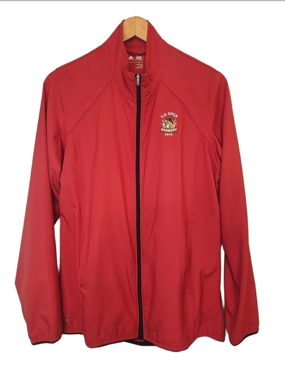 Adidas 2016 U.S. Open Oakmont Golf Jacket - Women's Red Full-Zip Climalite Sz: L